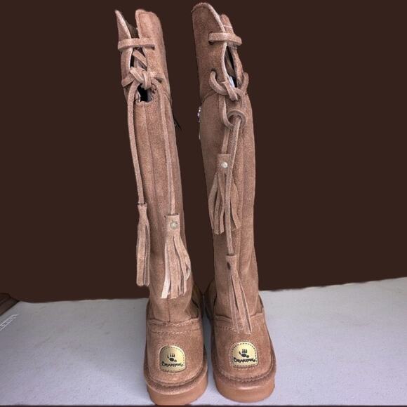 Bearpaw Tracy 2140W Hickory II Suede Leather Knee-High Boot Tan Women's 5M NWB - Picture 3 of 12